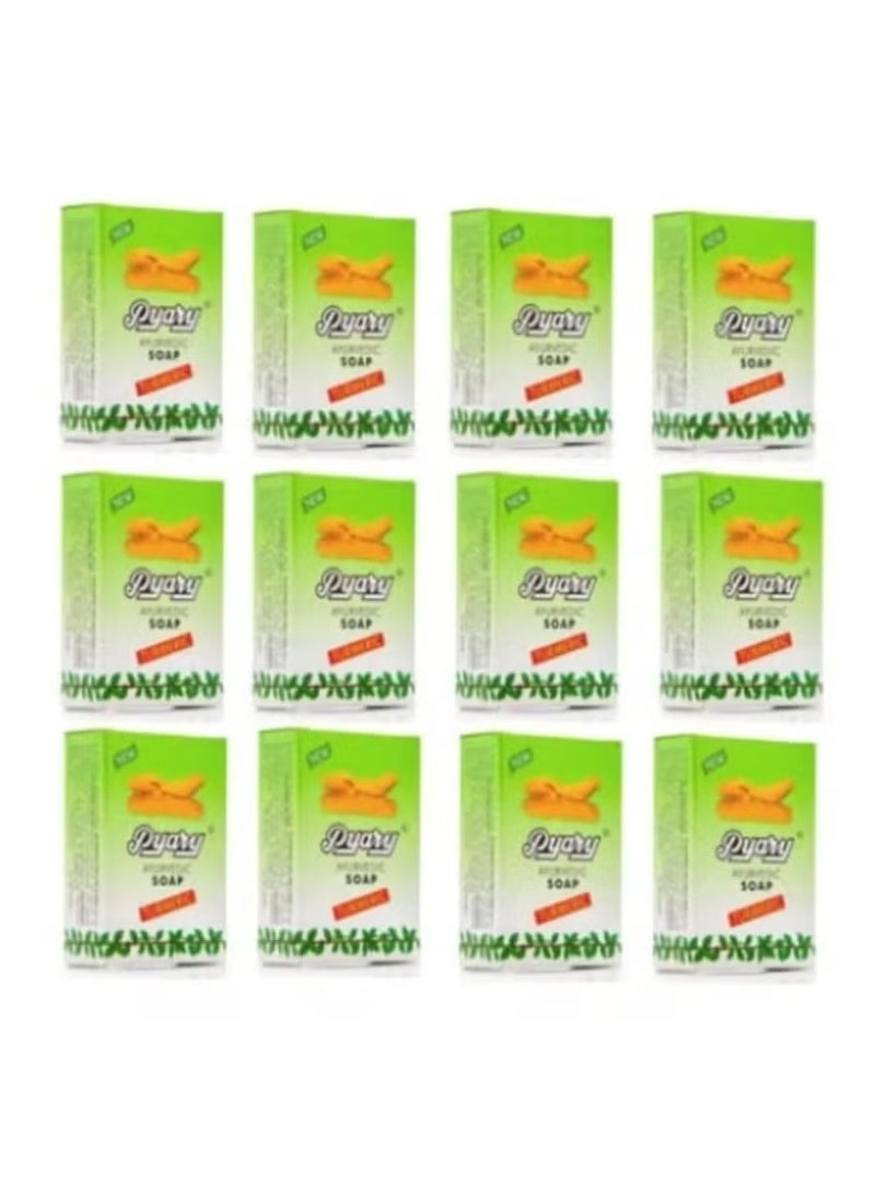 Pyary Turmeric Ayurvedic Turmeric Soap Consists of 12 Pieces - Image 2