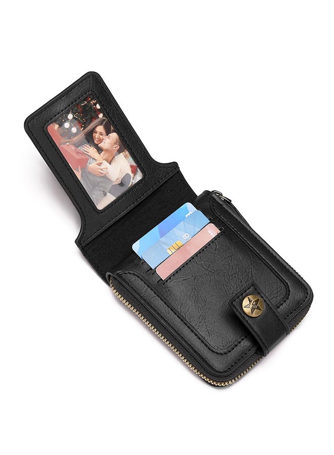 1PCS Premium Men's Leather Bifold Wallet, Big Capacity Durable Smooth Leather with Flap ID Window Zip Coin Pocket, Multi Card Slots Holder for Business Travel Casual Daily Use Gift For Men - Image 5