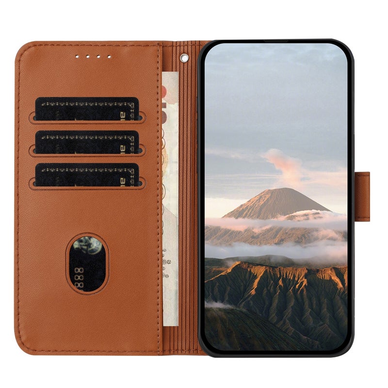 HuHa Protective Cover For Redmi Note 13 Pro 5G Triangle Pattern Buckle Clasp Leather Phone Case(Brown) - Image 3