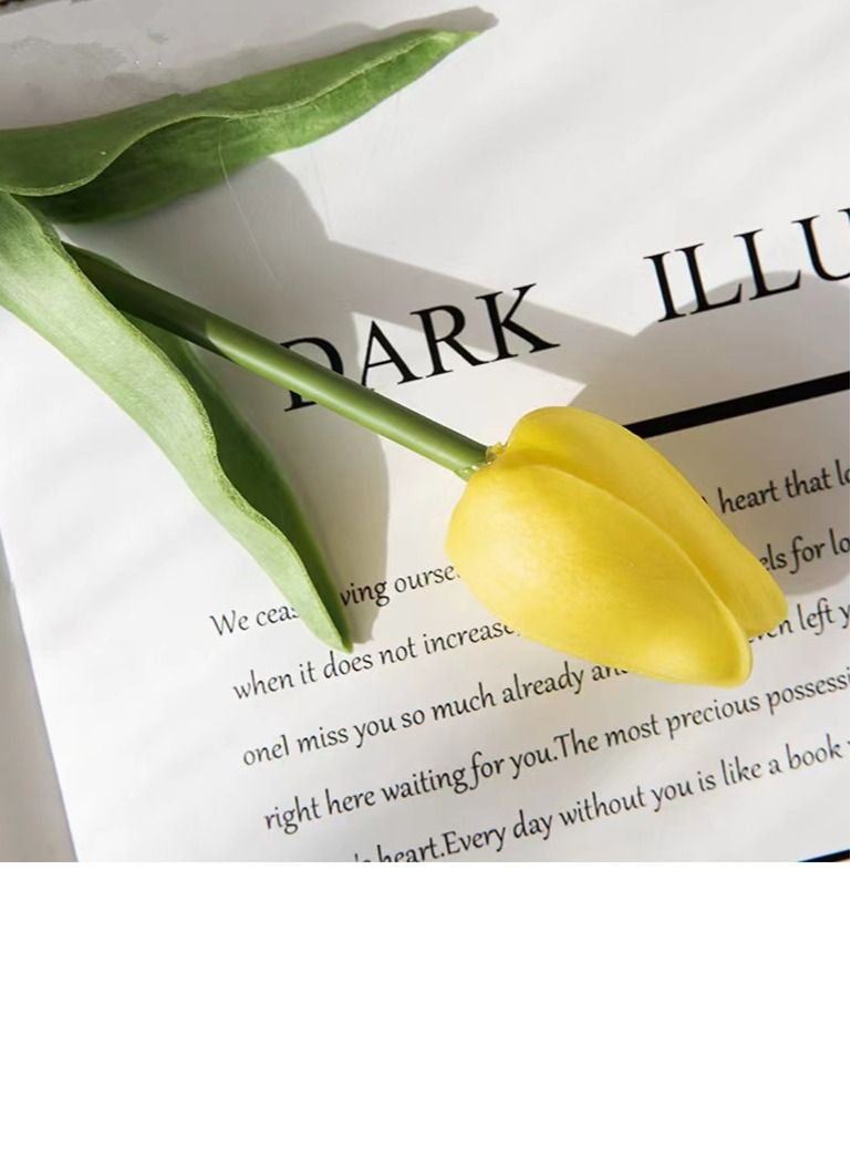 Kutis 10-Piece Artificial Tulip Flower Yellow - Image 2