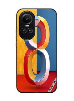 Protective Case Cover For Oppo Reno 10 Number 8 Design Multicolour