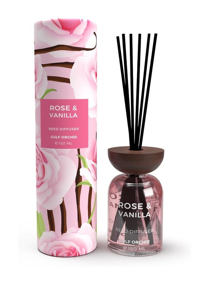 GULF ORCHID Reed Diffuser- Rose & Vanilla 150ml - Image 1