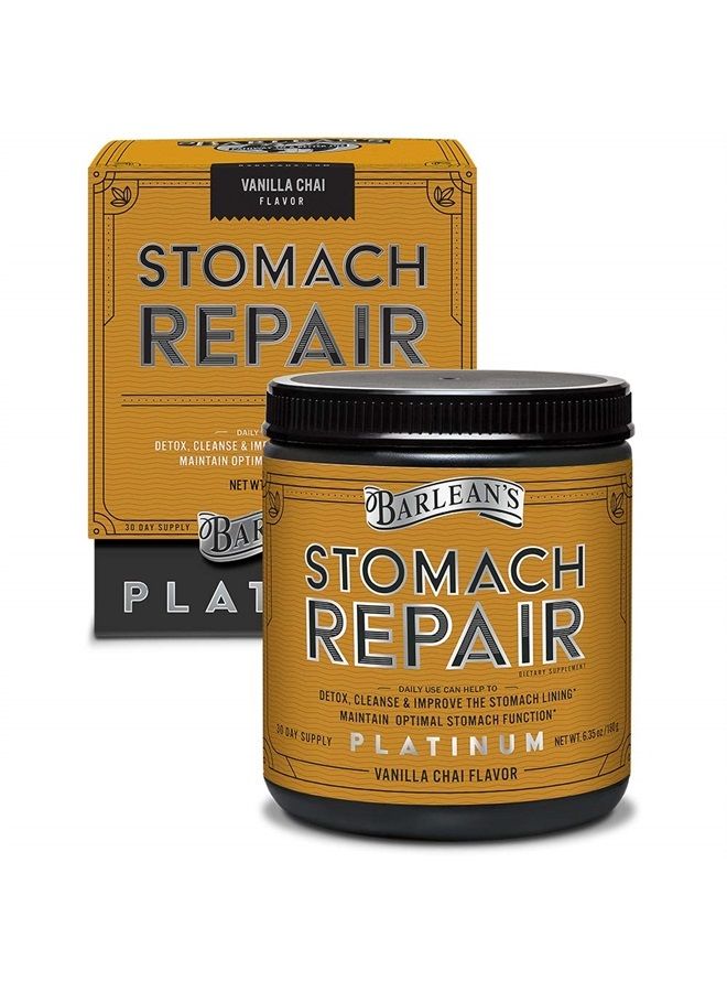 Stomach Repair Gut Health Powder Supplement, Fiber and Digestive Support Supplements Blend for Detox and Cleanse, Vanilla Chai Drink Mix, 6.35 oz