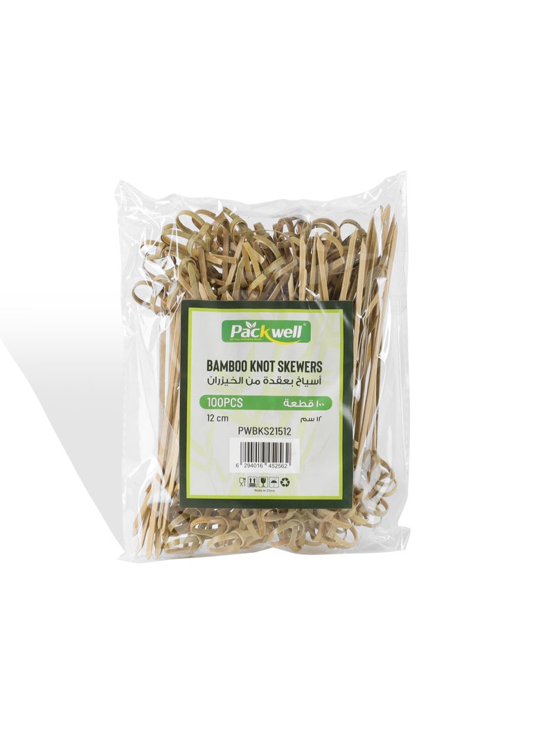 packwell Packwell Bamboo Knot Skewers 15 Cm 100 pcs  - Image 1