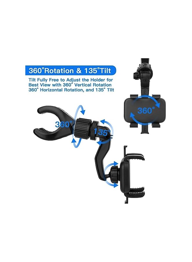 Green Tiger 360° Rotating Car Back Seat Phone Holder, Universal Headrest Mount for All Smartphones, Multifunctional Rearview Mirror Stand - Image 4