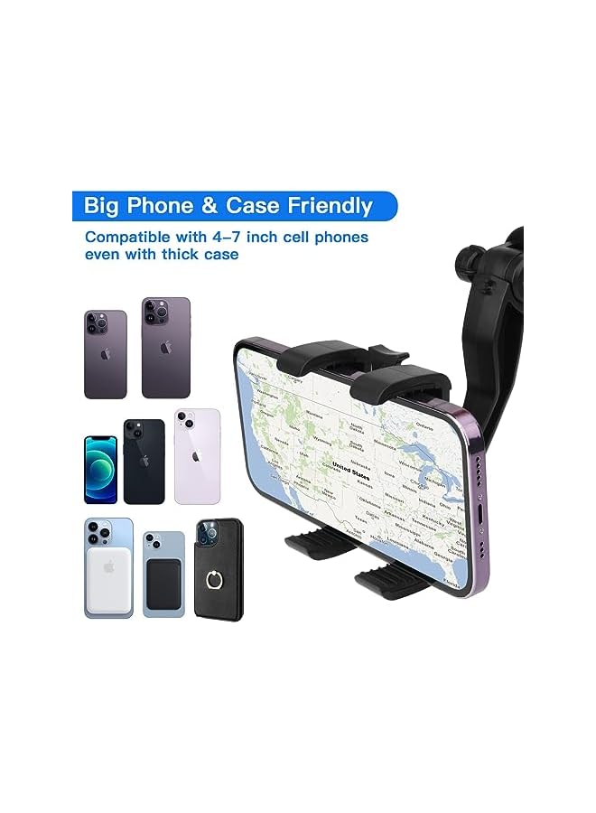 Green Tiger 360° Rotating Car Back Seat Phone Holder, Universal Headrest Mount for All Smartphones, Multifunctional Rearview Mirror Stand - Image 3