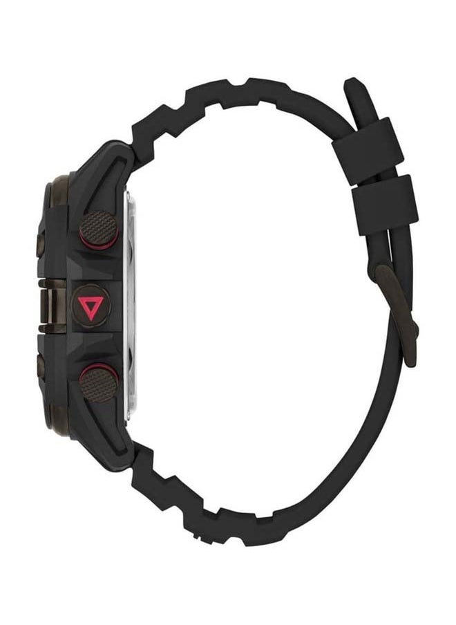 Men's Digital Round Shape Silicone Wrist Watch - 47 Mm