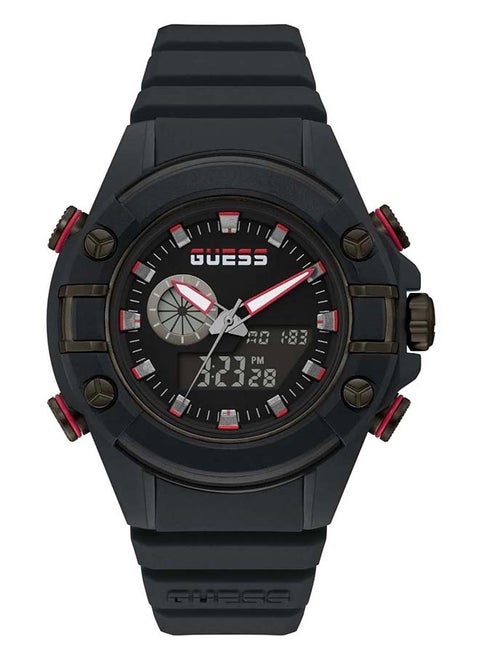 Men's Digital Round Shape Silicone Wrist Watch - 47 Mm