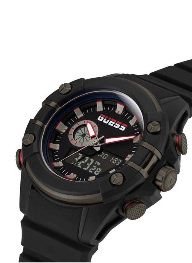 Men's Digital Round Shape Silicone Wrist Watch - 47 Mm