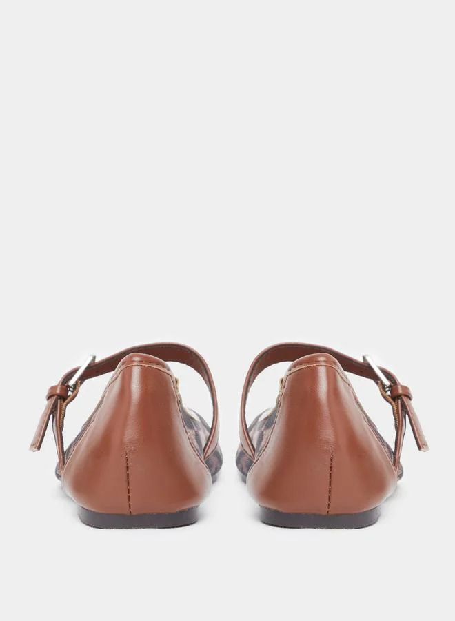 Styli Styli Animal Print Buckle Detail Shoes