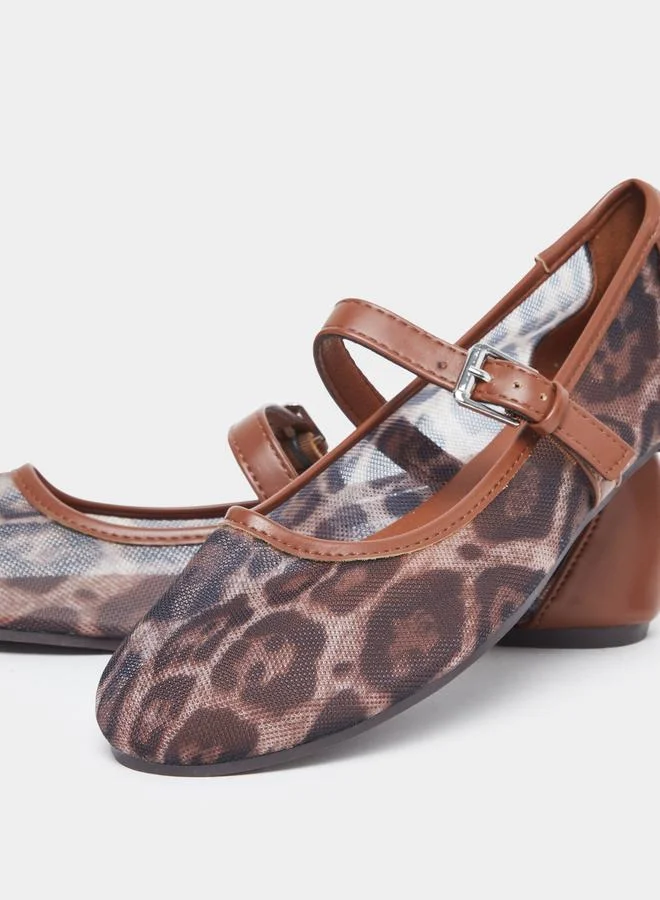 Styli Styli Animal Print Buckle Detail Shoes