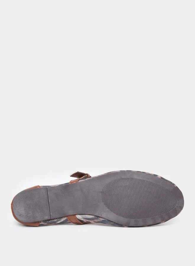 Styli Styli Animal Print Buckle Detail Shoes