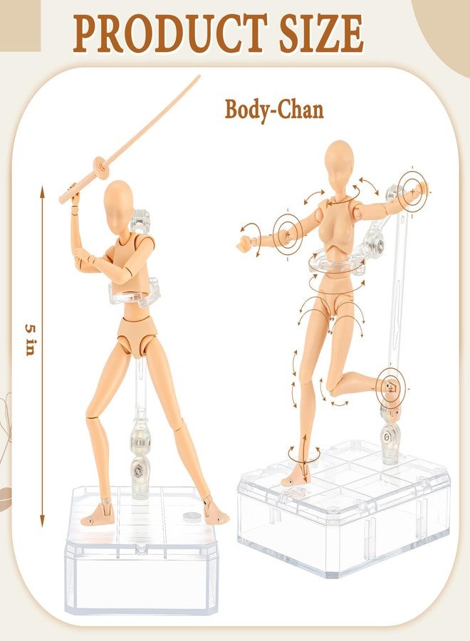 Yookeer Body Set, Drawing Action Figures Female and Male PVC Drawing Doll Human Model Figure with Joints for Artists(Flesh Color) - Image 2