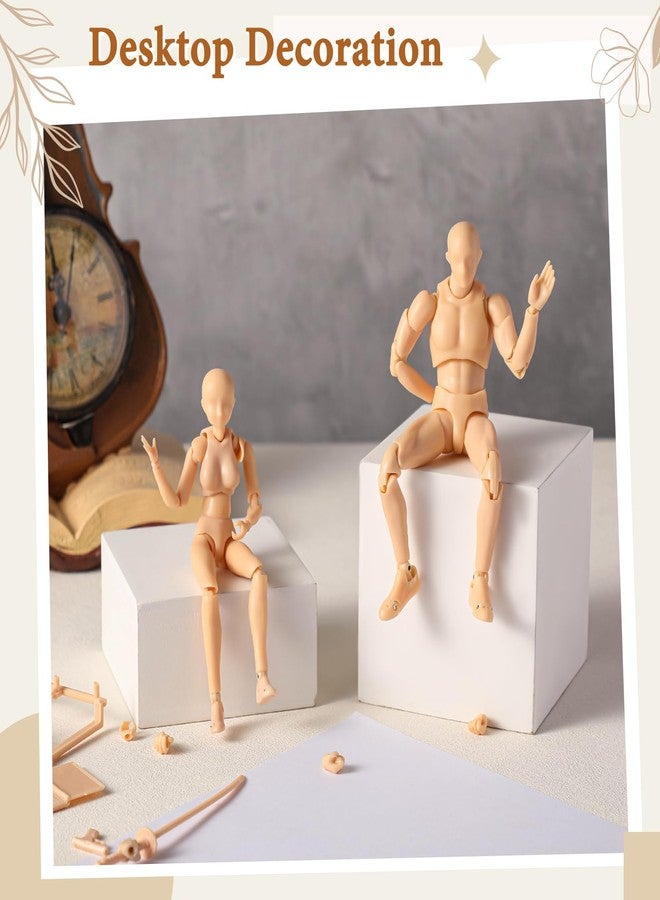 Yookeer Body Set, Drawing Action Figures Female and Male PVC Drawing Doll Human Model Figure with Joints for Artists(Flesh Color) - Image 4