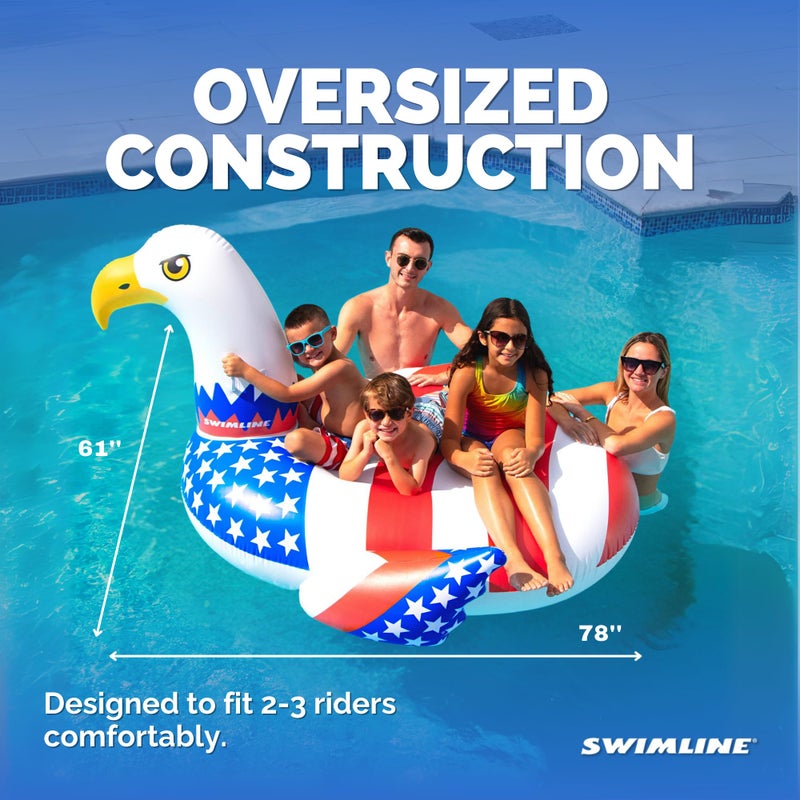 SWIMLINE ORIGINAL 90700 Patriotic Americana Eagle Pool Float | Oversized Ride-On Raft with Stable Design | Lounge Floatie Ideal for Summer Gatherings & Poolside Relaxation - Image 4