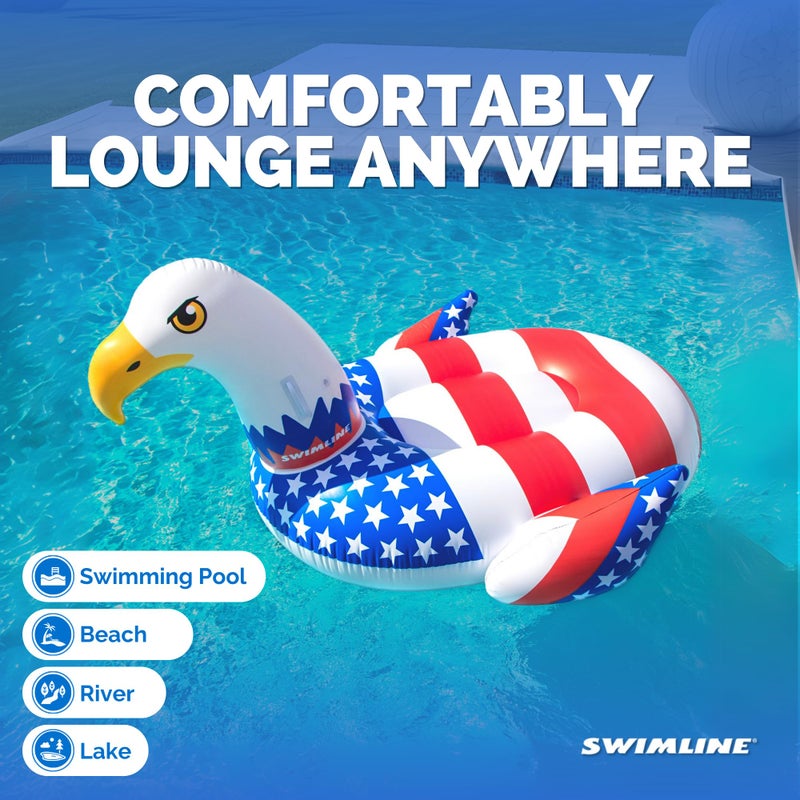 SWIMLINE ORIGINAL 90700 Patriotic Americana Eagle Pool Float | Oversized Ride-On Raft with Stable Design | Lounge Floatie Ideal for Summer Gatherings & Poolside Relaxation - Image 5