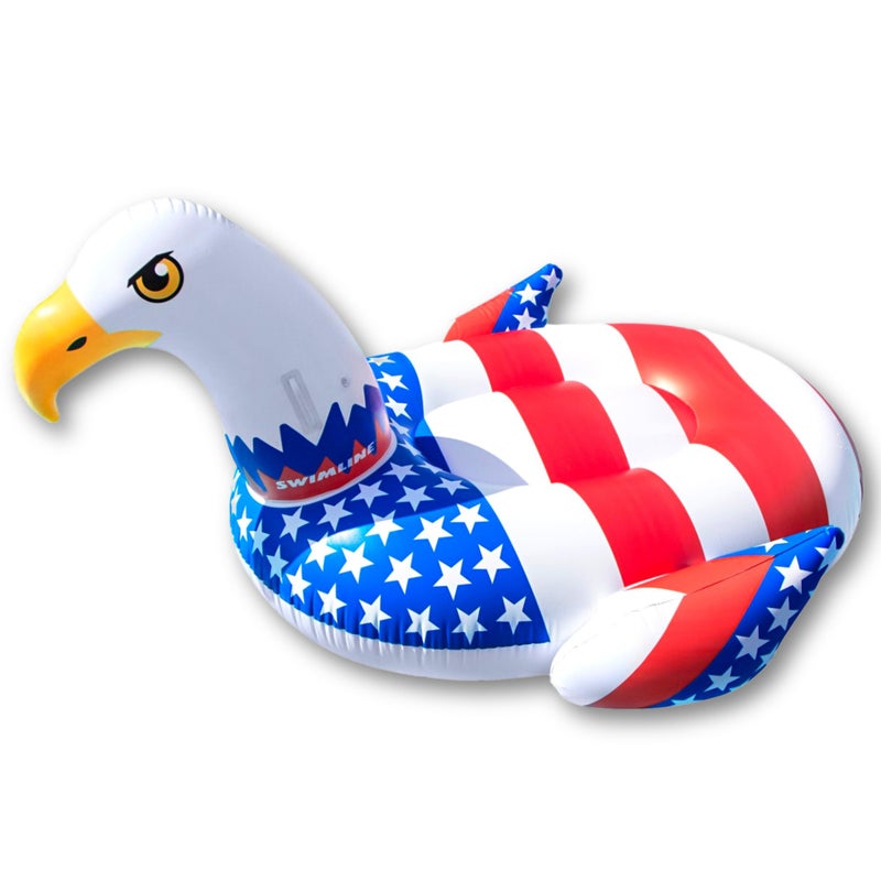 SWIMLINE ORIGINAL 90700 Patriotic Americana Eagle Pool Float | Oversized Ride-On Raft with Stable Design | Lounge Floatie Ideal for Summer Gatherings & Poolside Relaxation - Image 1