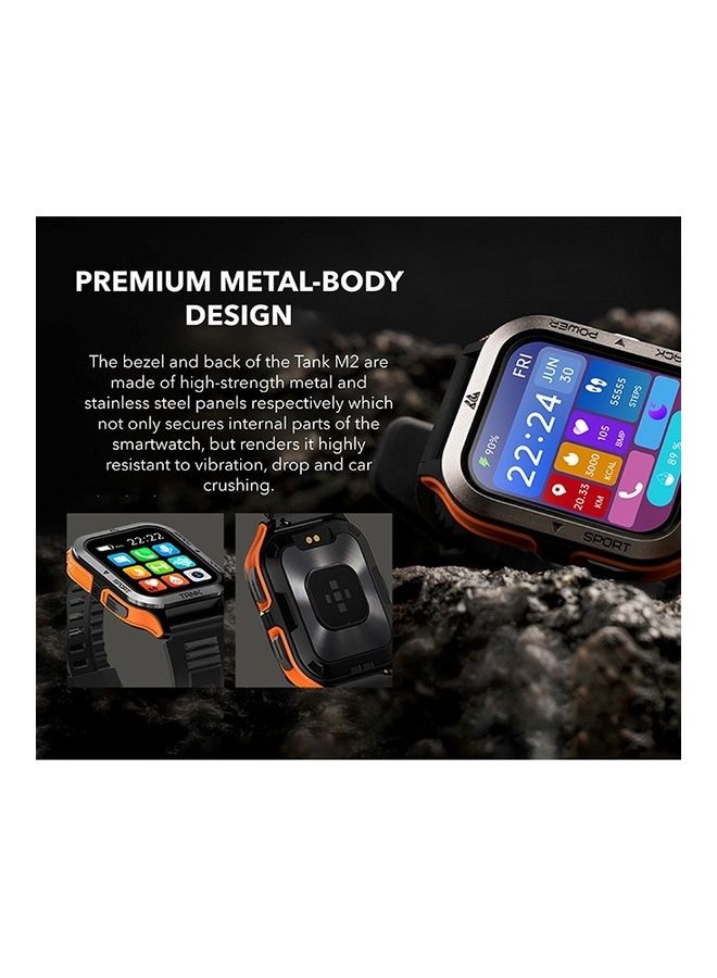 KOSPET Tank M2 Bluetooth Answer Make Call Smart Watches For Men 5 ATM US Military Certified With 70 Sport Modes 1.85 Inch For Android IOS IPhones With Heart Rate Blood Pressure Black - Image 3
