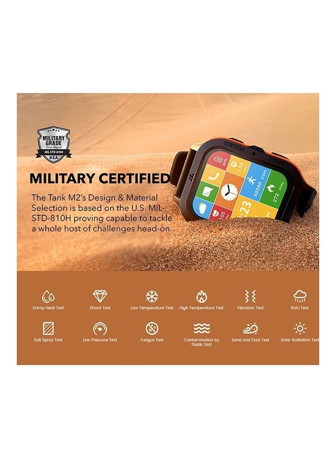 KOSPET Tank M2 Bluetooth Answer Make Call Smart Watches For Men 5 ATM US Military Certified With 70 Sport Modes 1.85 Inch For Android IOS IPhones With Heart Rate Blood Pressure Black - Image 2