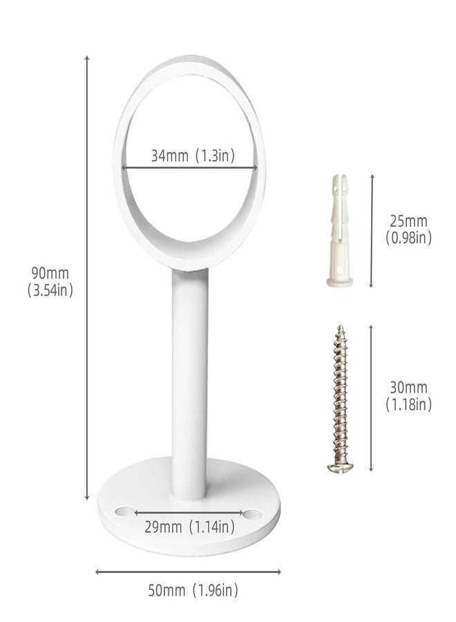IHRDNNR Curtain Rod Brackets Heavy Duty Ceiling-Mount Rod Holders Fit Rods up to 1 or 1.25 Inch Rods, Set of 3 (White) - Image 5