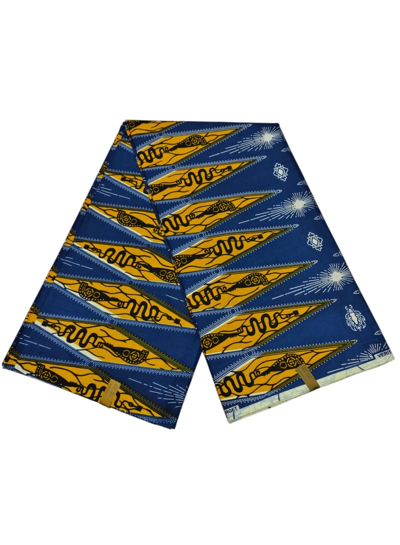 African Fabric 100% Cotton Hitarget Wax 6 Yards (12705) - Image 1