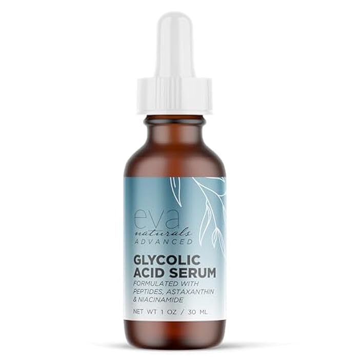 Eva Naturals Glycolic Acid Serum (1 oz) – Face Serum with Niacinamide, Hyaluronic Acid & Peptides – Smooth Skin, Reduce Pores, Improve Tone, Target Acne, Fine Lines, Dark Spots & Uneven Texture - Image 1