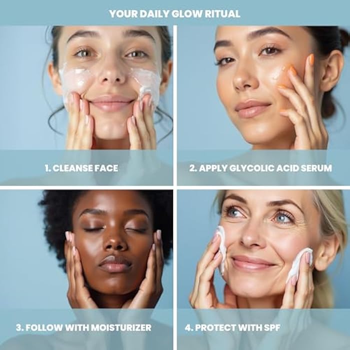 Eva Naturals Glycolic Acid Serum (1 oz) – Face Serum with Niacinamide, Hyaluronic Acid & Peptides – Smooth Skin, Reduce Pores, Improve Tone, Target Acne, Fine Lines, Dark Spots & Uneven Texture - Image 4