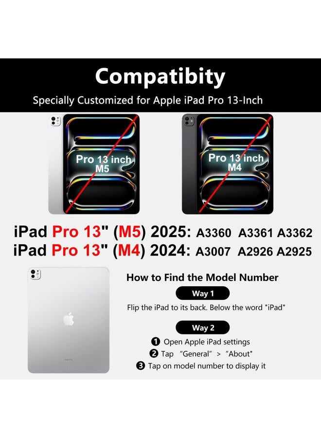 amzcase for iPad Pro 13 inch Case with Keyboard (M5/M4) 2025/2024, for iPad Pro 13 Keyboard with Magnetic Detachable Folio Slim Cover, Smart Sleep/Wake, Pencil Holder, Gray - Image 2