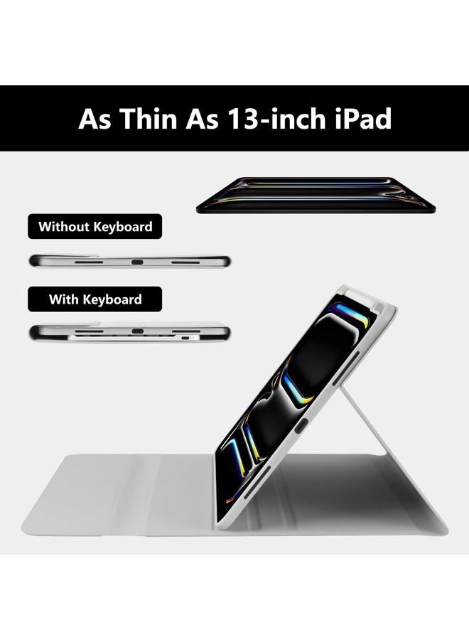 amzcase for iPad Pro 13 inch Case with Keyboard (M5/M4) 2025/2024, for iPad Pro 13 Keyboard with Magnetic Detachable Folio Slim Cover, Smart Sleep/Wake, Pencil Holder, Gray - Image 3