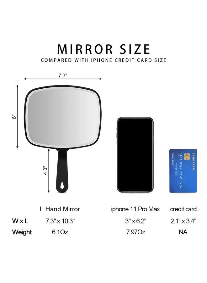 Nothers Large Wall Mount Hand Mirror With Handle For Vanity Makeup Home Salon Travel Use (Square Black 10.3Inx7.3In)  - Image 3