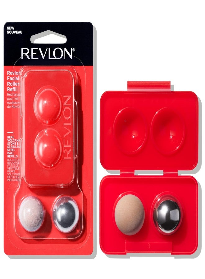 Revlon Oil Absorbing & Cooling Facial Roller Refill Pack with Volcanic & Stainless Steel Stones in Storage Case, Eco-Friendly, Easy to Clean, 1 count - Image 1