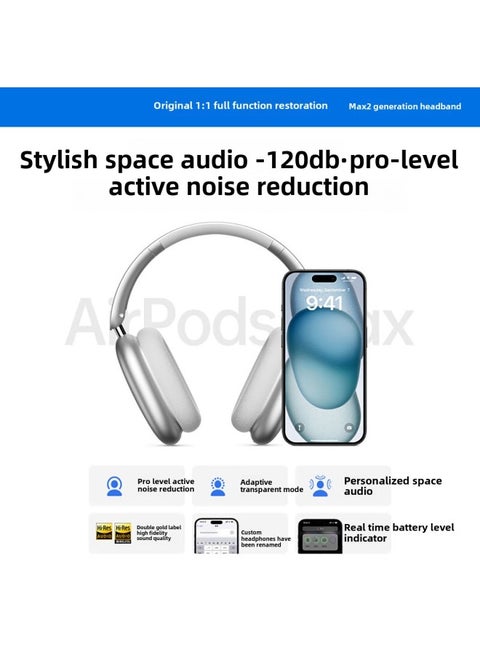 Headset Huaqiang North 1:1 Top With Max 2nd Generation Active Noise Cancel-120db Applicable To Full Series-Colour:Max Top Configuration  Black 1:1