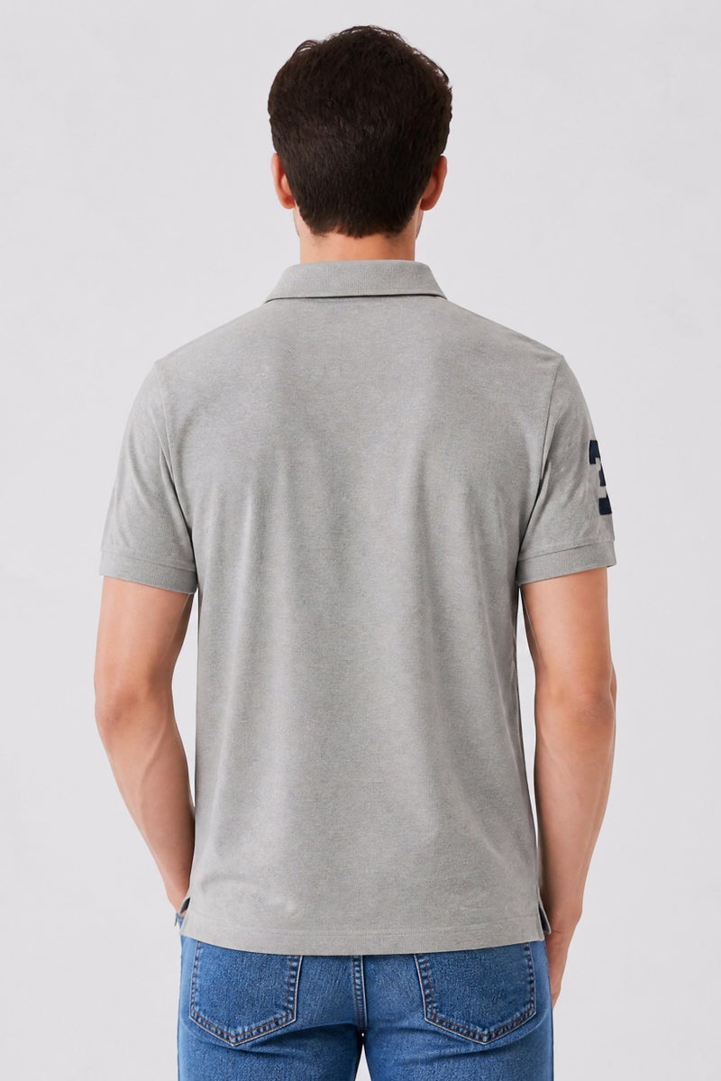 La Martina Men Regular Fit Embroidered Logo Short Sleeve Polo Shirt, Grey - Image 5