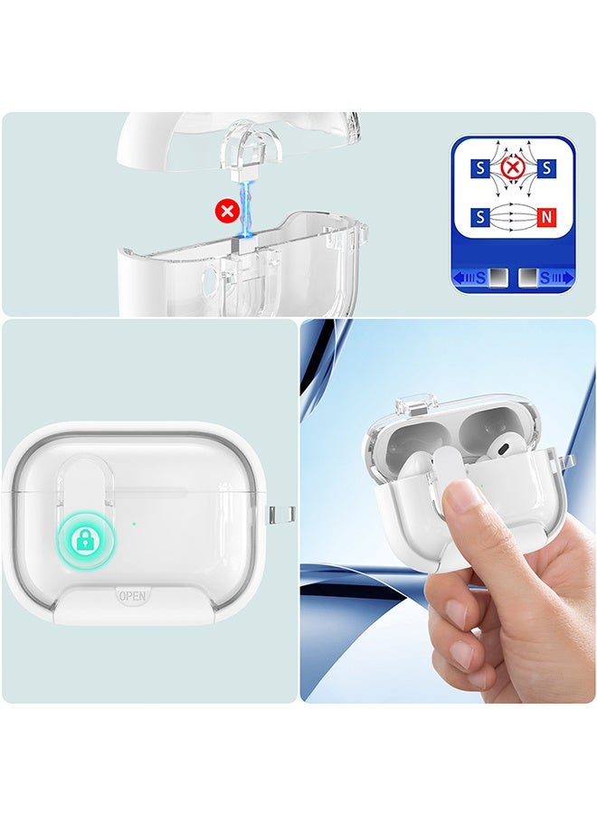 حافظة AirPods Pro مع حامل هاتف، غطاء يفتح تلقائيًا، قفل آمن، متوافق مع AirPods Pro الجيل الثاني/الأول، مع مجموعة تنظيف وحبل. - Image 3