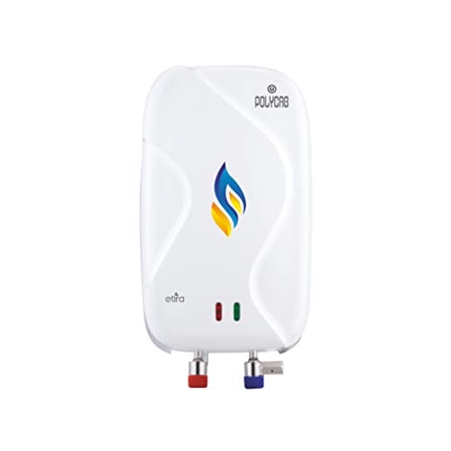 Polycab Etira 1Ltr 3 Kw Electric Instant Water Heater (Geyser) with Anti rust tank, powerful heating element, multiple layer safety, ISI certified with 5 years inner tank Warranty (White) - Image 1