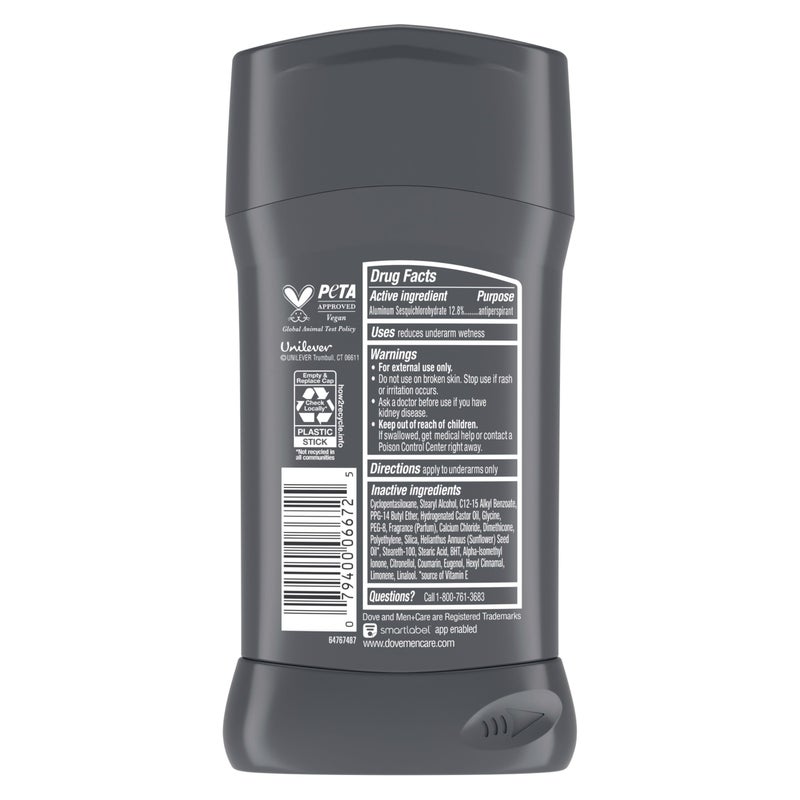Dove Men+Care دوف للرجال + العناية مزيل العرق للرجال الإضافي المنعش مع حماية من العرق والرائحة لمدة 72 ساعة مع 1/4 كريم مرطب ورائحة الحمضيات طويلة الأمد 2.7 أونصة - Image 2