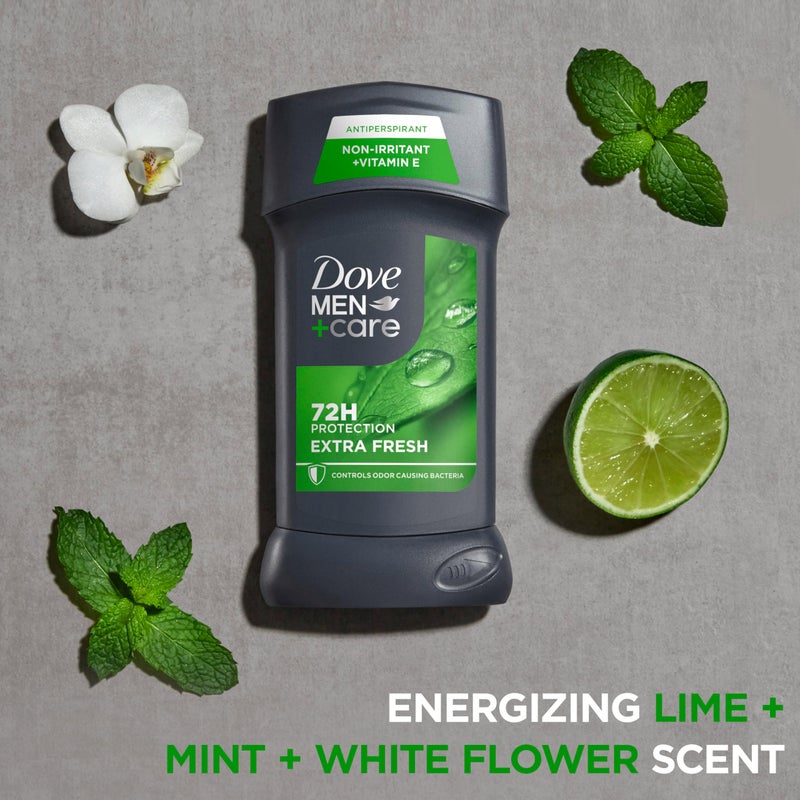 Dove Men+Care دوف للرجال + العناية مزيل العرق للرجال الإضافي المنعش مع حماية من العرق والرائحة لمدة 72 ساعة مع 1/4 كريم مرطب ورائحة الحمضيات طويلة الأمد 2.7 أونصة - Image 4