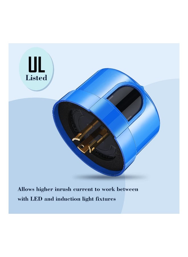3 Pcs Photocell Twist Lock Photocell Sensor Auto on off Photocell Switch Dusk to Dawn Light Control Light Sensor for Outdoor Lights 120v~277v, Blue