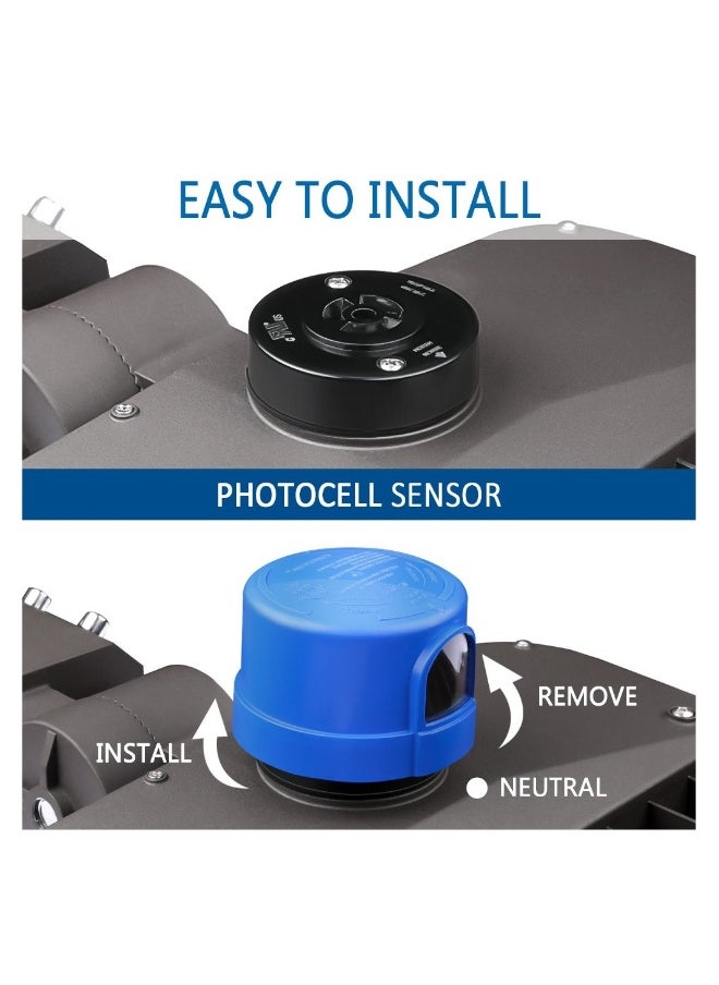 3 Pcs Photocell Twist Lock Photocell Sensor Auto on off Photocell Switch Dusk to Dawn Light Control Light Sensor for Outdoor Lights 120v~277v, Blue