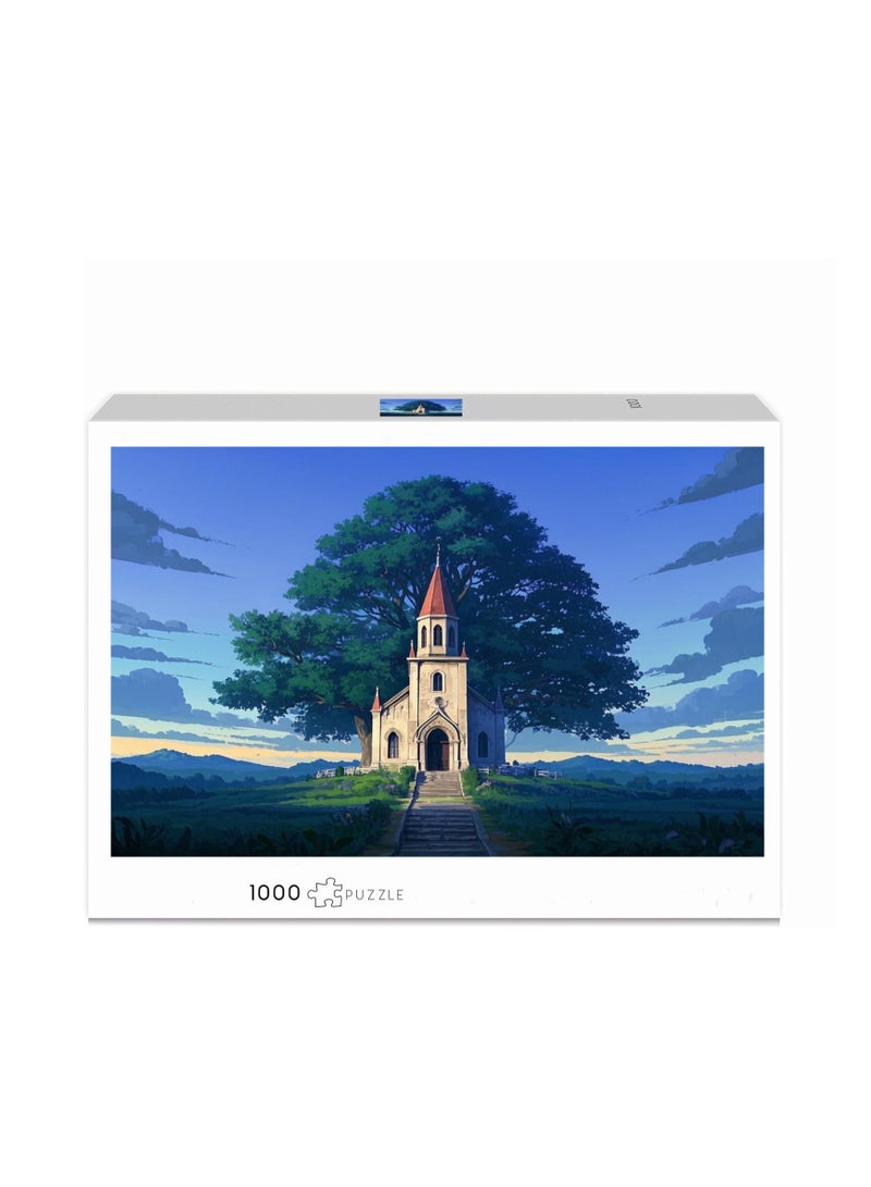 Anna 1000-Piece Retro Anime Architectural Landscape Puzzle - Image 1