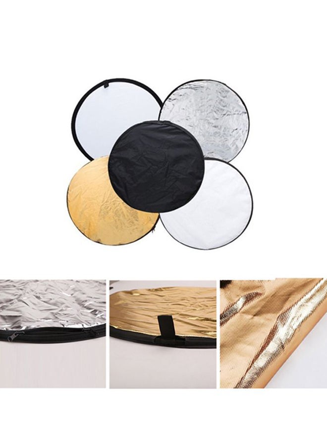 Voberry 5-In-1 Multi-Disc Light Reflector With Bag 110x5cm White/Black/Gold - Image 2