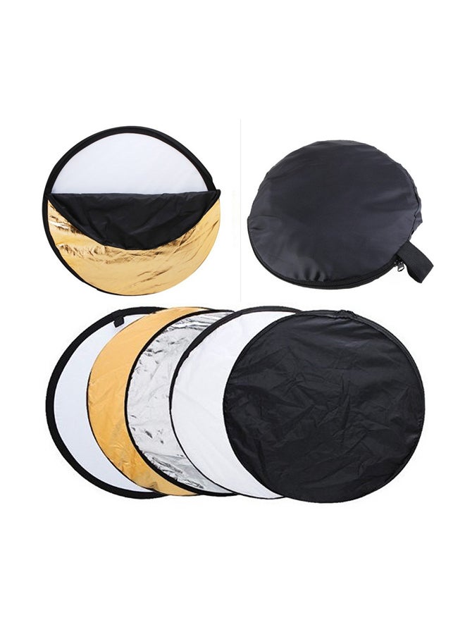 Voberry 5-In-1 Multi-Disc Light Reflector With Bag 110x5cm White/Black/Gold - Image 4