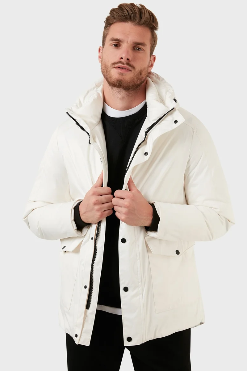 Exxe Waterproof Zippered Hooded Coat Men's Coat EXK225508