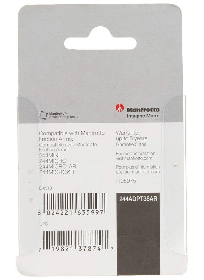 Manfrotto 244ADPT38AR Anti-Rotation Adapter (Black)  - Image 2