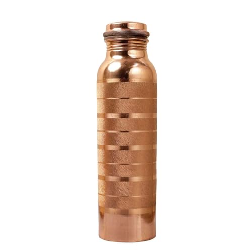 KC Pure Copper Designer Water Bottle with Leak Proof Protection, Ayurveda and Yoga Health Benefits. (1000ml, Pack of 1) Diamond Touch - Image 2