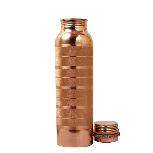 KC Pure Copper Designer Water Bottle with Leak Proof Protection, Ayurveda and Yoga Health Benefits. (1000ml, Pack of 1) Diamond Touch - Image 3