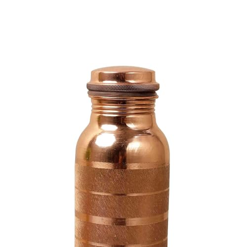 KC Pure Copper Designer Water Bottle with Leak Proof Protection, Ayurveda and Yoga Health Benefits. (1000ml, Pack of 1) Diamond Touch - Image 4