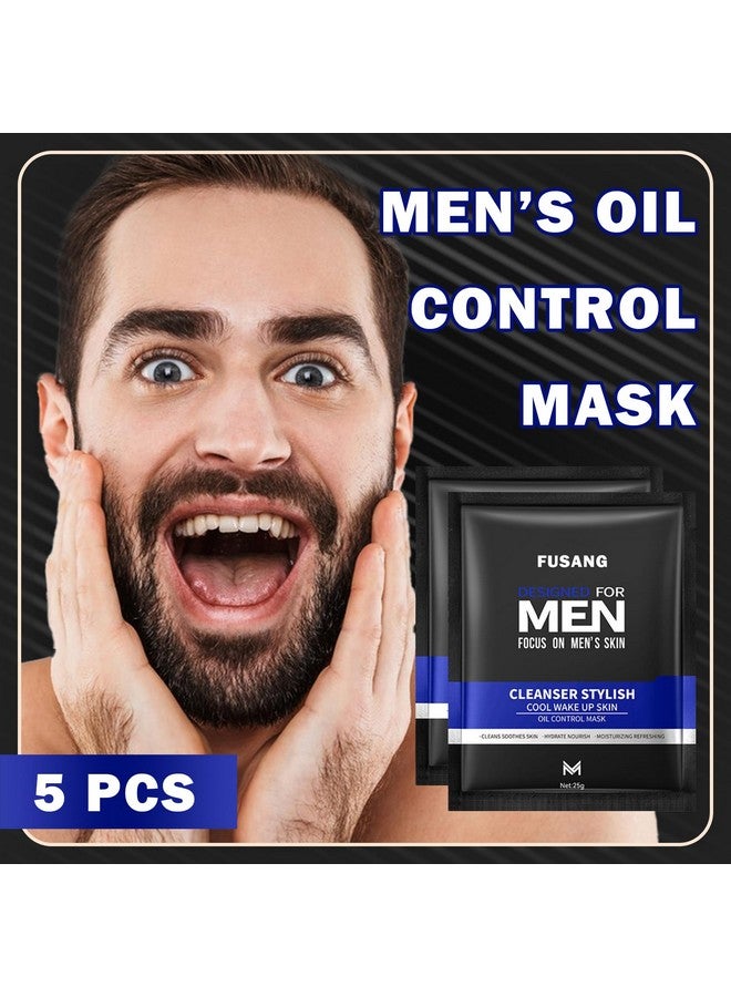 Fusang 5 Pcs Mens Facial Sheet Maskhydrating Face Masks Skincare Gift Set For Menmoisturizing Soothing Facial Maskseasy To Use & Nourishing Face Mask Skin Care Set - Image 2