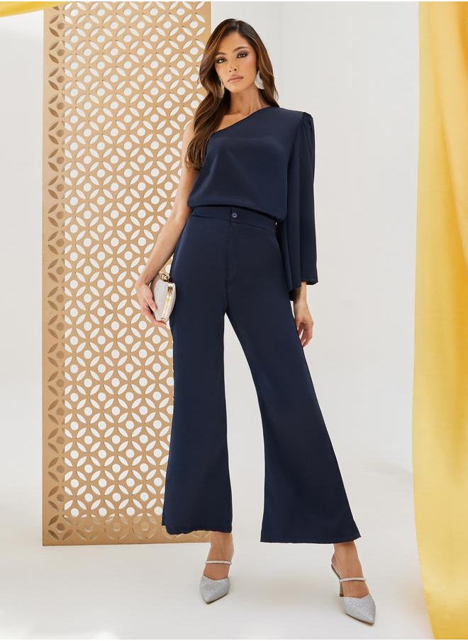 Styli - One Shoulder Top with Flared Trousers Co-Ords - Image 1