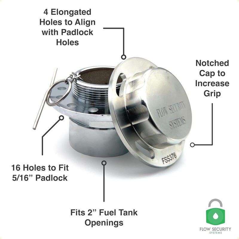 Flow Security Systems Non-Vented Locking Fuel Tank Cap - FSS 376F for 2" Standard Thread - Image 2